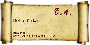 Bota Antal névjegykártya